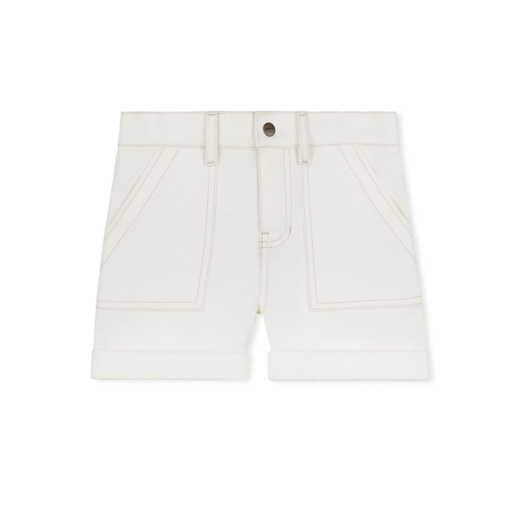 White denim shorts