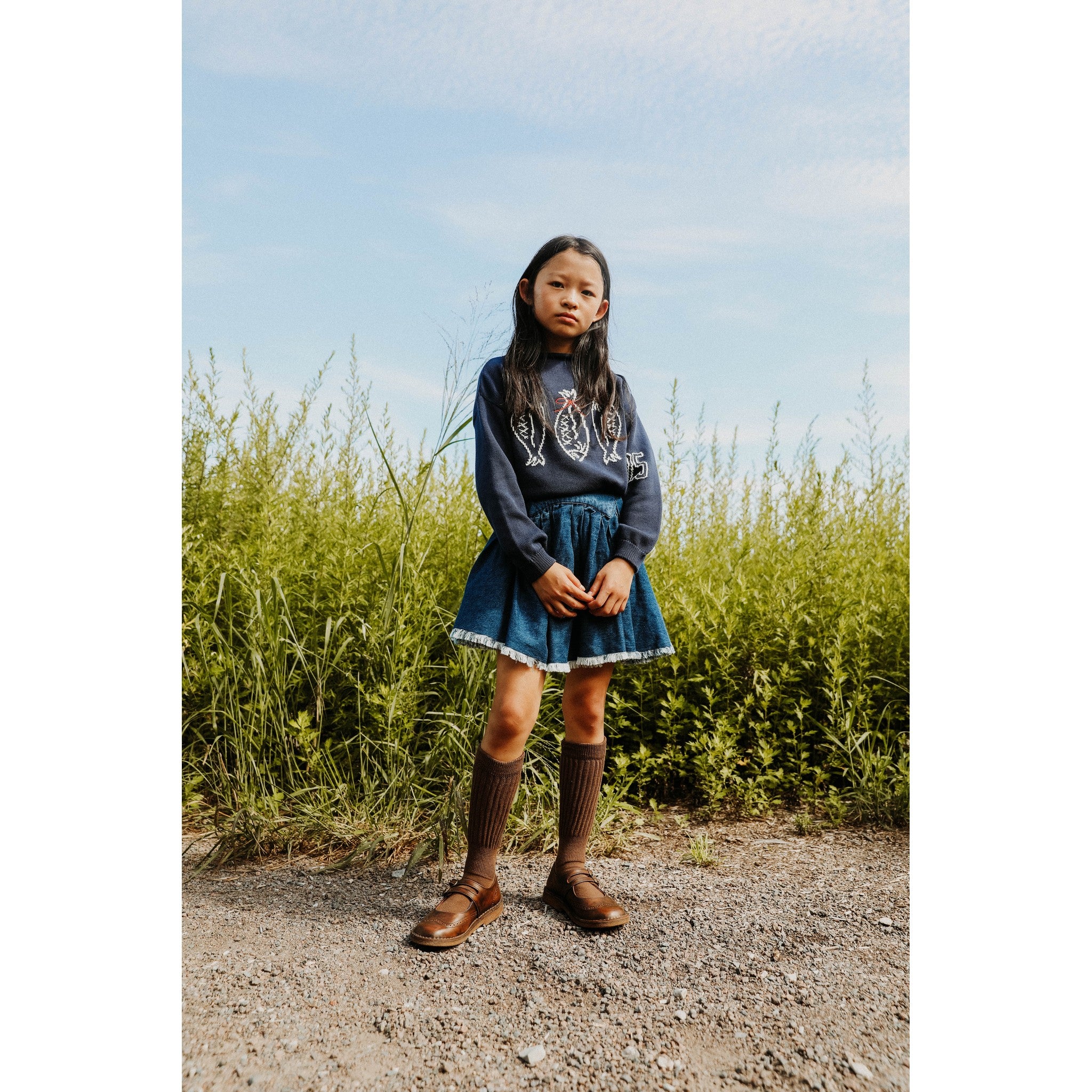 Denim Skirt RUNS VERY BIG. TAKE 1 SIZE DOWN