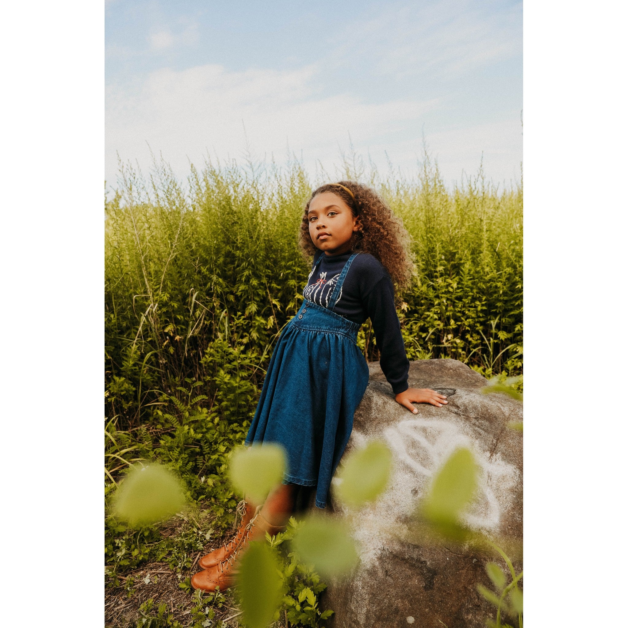 Denim Jumper RUNS VERY BIG. TAKE 1 SIZE DOWN